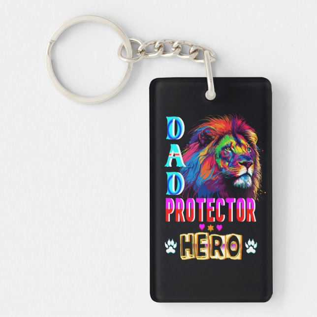 Dad Protector Hero Key Ring (Front)