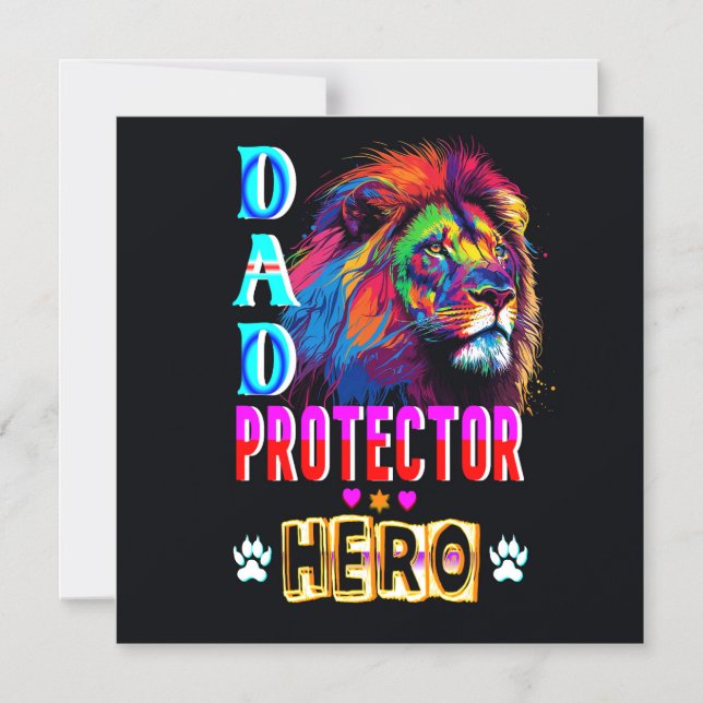 Dad Protector Hero Magnetic Invitation (Front)