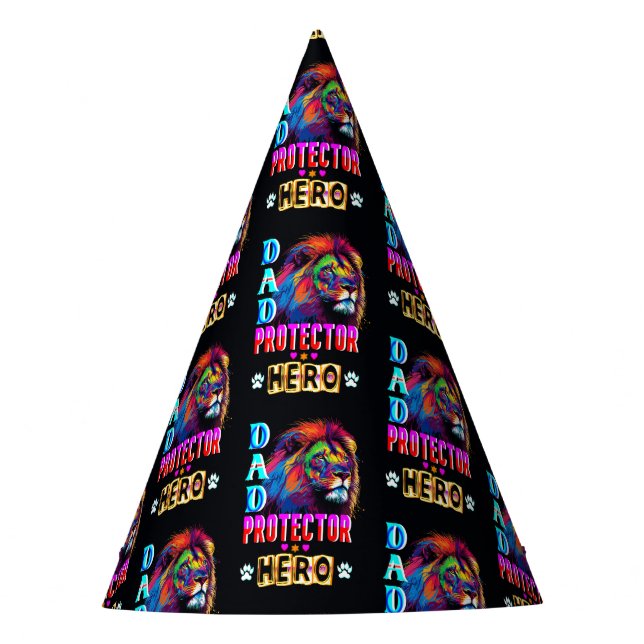 Dad Protector Hero Party Hat (Front)