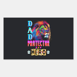 Dad Protector Hero Rectangular Sticker