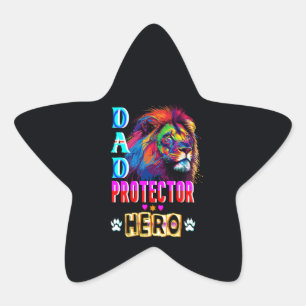 Dad Protector Hero Star Sticker