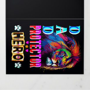 Dad Protector Hero Tri-Fold Holiday Card