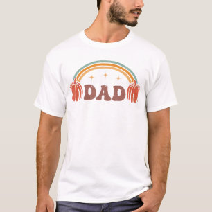 Dad Pumpkin Halloween Groovy Fall Season T-Shirt