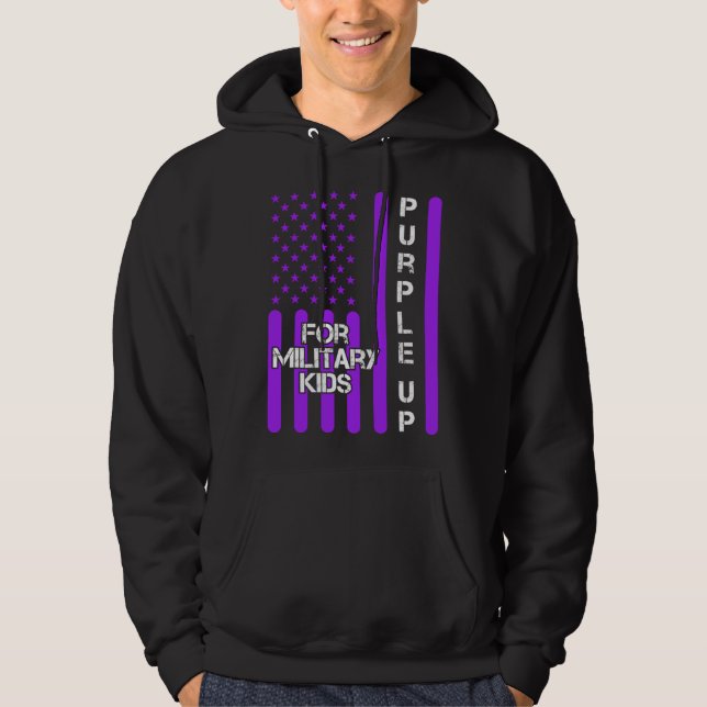Dad Purple Up Military Child Kids Appreciation Ame Hoodie (Front)