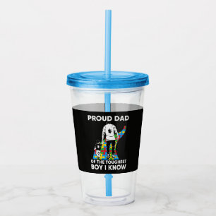 Dad Puzzle Autism Awareness Gift for Birthday Acrylic Tumbler