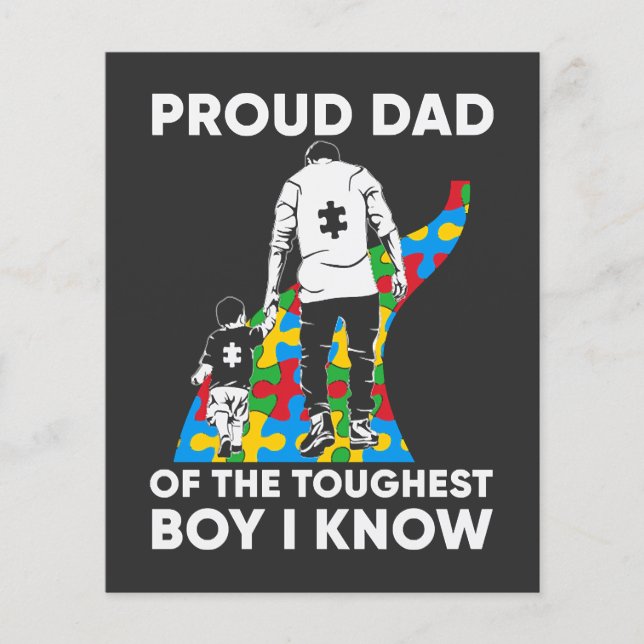 Dad Puzzle Autism Awareness Gift for Birthday Flyer (Front)