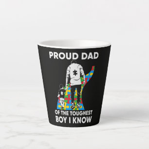 Dad Puzzle Autism Awareness Gift for Birthday Latte Mug