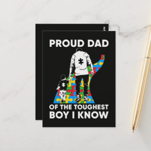 Dad Puzzle Autism Awareness Gift for Birthday Postcard
