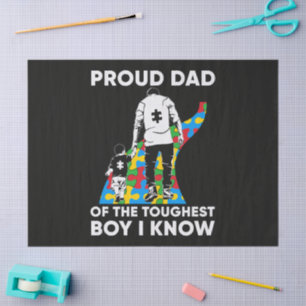 Dad Puzzle Autism Awareness Gift for Birthday Tissue Paper