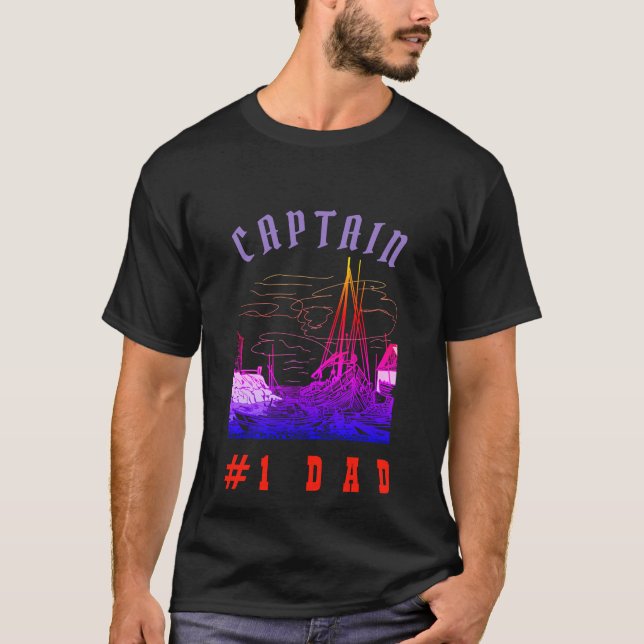 Dad Rad Modern Daddy Father Captain Black T-Shirt (Front)