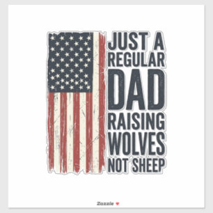 Dad Raising Wolves Patriotic Vintage Shirt Design_