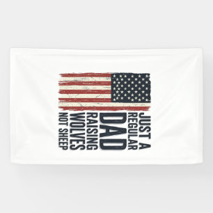 Dad Raising Wolves Patriotic Vintage Shirt Design_ Banner