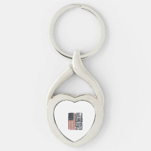 Dad Raising Wolves Patriotic Vintage Shirt Design_ Key Ring