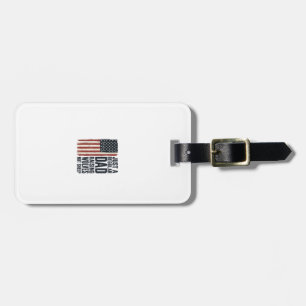 Dad Raising Wolves Patriotic Vintage Shirt Design_ Luggage Tag