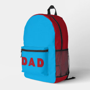 Dad [Red Distressed Text] Printed Backpack