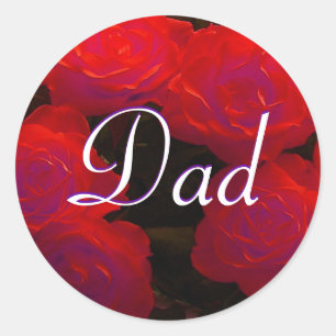 Dad Red Roses Sticker