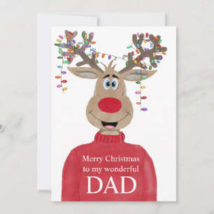 Dad Reindeer Christmas Customisable Holiday Card