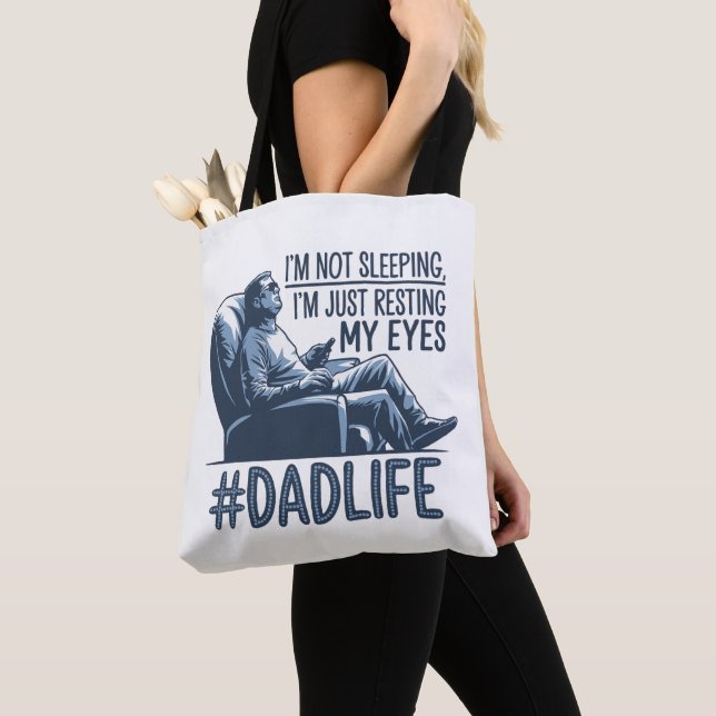 Dad resting eyes funny quote gift tote bag (Close Up)