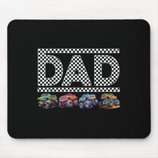 Dad Retro Monster Truck Family Crew Birthday Match Mouse Pad (Front)