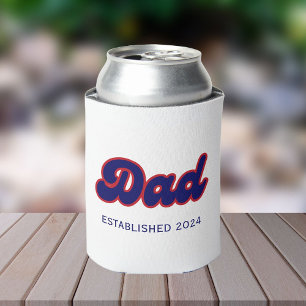 Dad retro red and blue, custom year can cooler