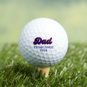 Dad retro red and blue, custom year  golf balls