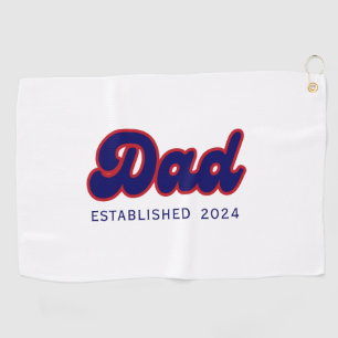 Dad retro red and blue, custom year golf towel