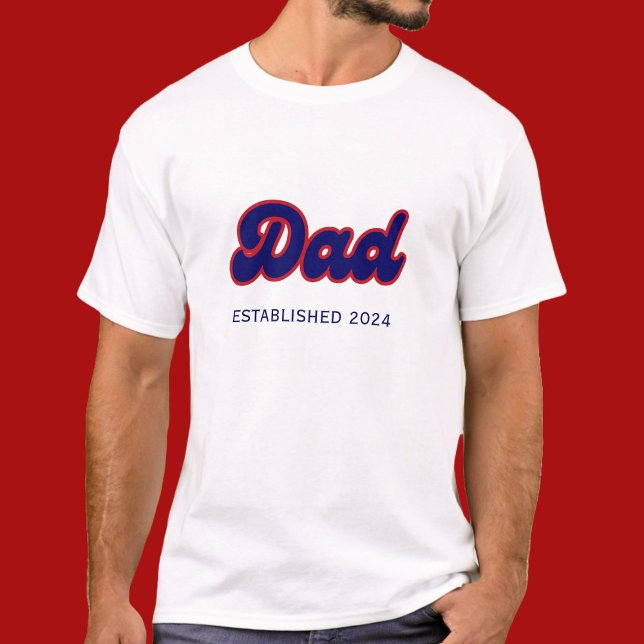 Dad retro red and blue, custom year  T-Shirt (Creator Uploaded)