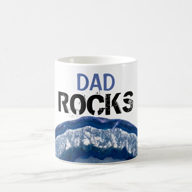 *~* DAD Rocks Stones Lapidary Blue Agate Coffee Mug (Center)