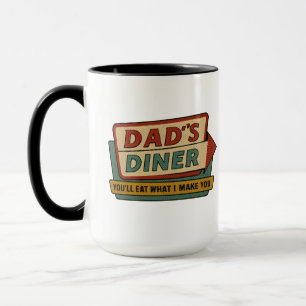 Dad’s Diner Retro Sign – Ben-Day 1950s Pop Art Mug