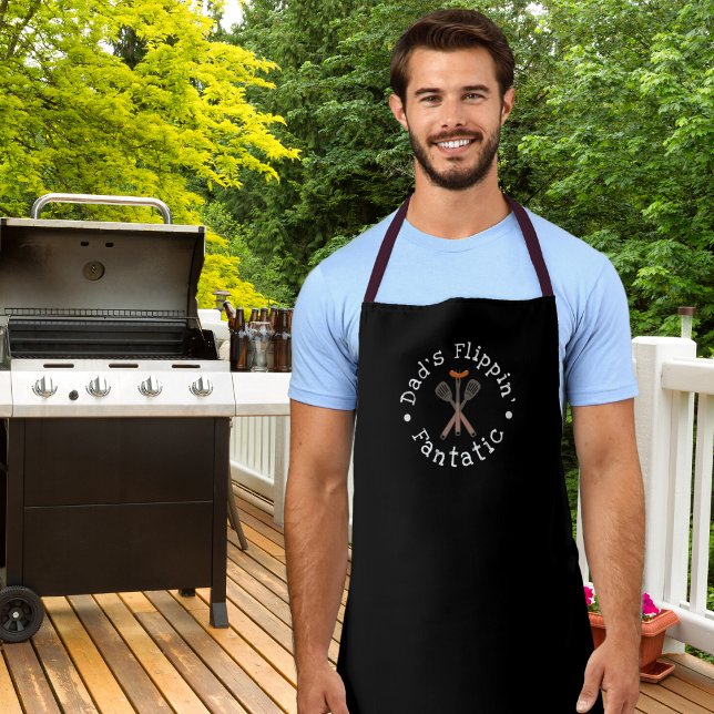 Dad’s Flippin’ Fantastic BBQ Utensils Black Apron (Creator Uploaded)