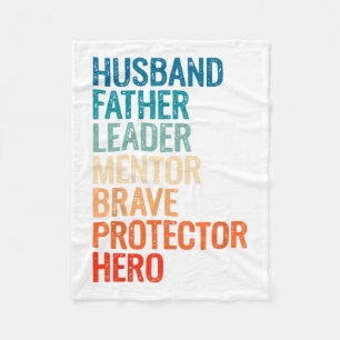 Dad S For Men Vintage Husband Retro Daddy Fathers Fleece Blanket
