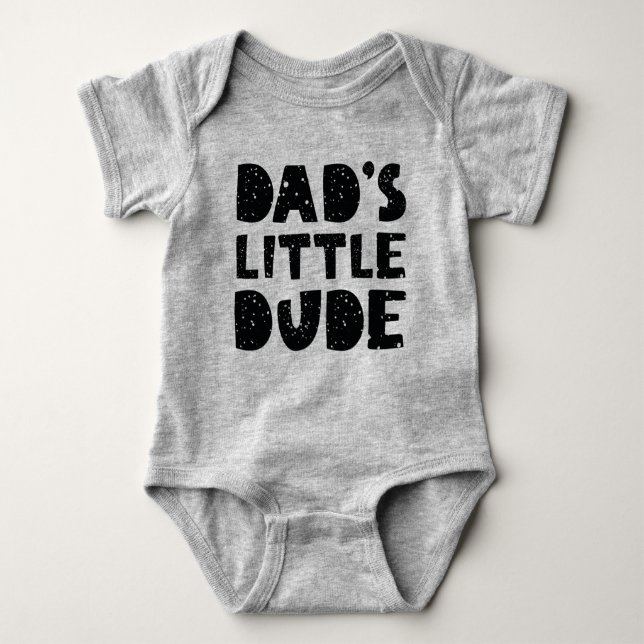 Dad’s Little Dude Baby Bodysuit (Front)