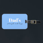 Dad’s Strength and Hugs - Father's Day Gift |  Lug Luggage Tag<br><div class="desc">Add a meaningful touch to Dad’s travels with this “Dad’s Strength and Hugs” Personalised Luggage Tag — a unique and heartfelt Father’s Day gift for the dad who's always on the move. Featuring a strong yet sentimental design, this tag combines practicality with emotional value. Personalise it with his name, contact...</div>