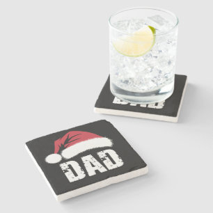 Dad Santa Christmas Family Matching Pyjamas Papa  Stone Coaster