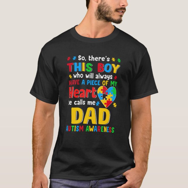 Dad Saurus Autism Awareness T-Shirt (Front)