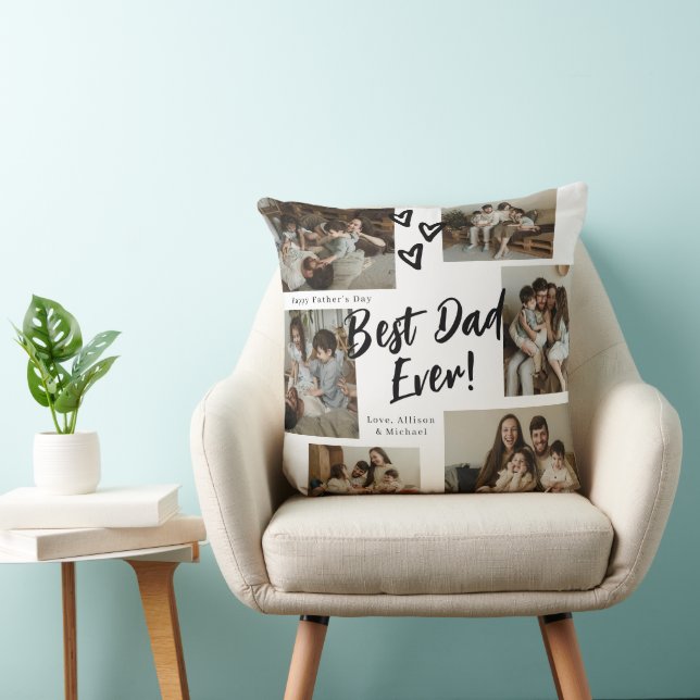 Dad Script Typography 6 Photo Collage Cushion (Chair)