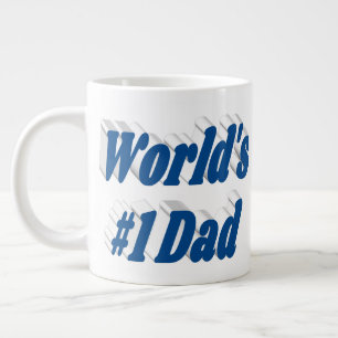 Dad sea blue half text large coffee mug