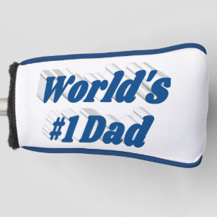 Dad sea blue text golf head cover