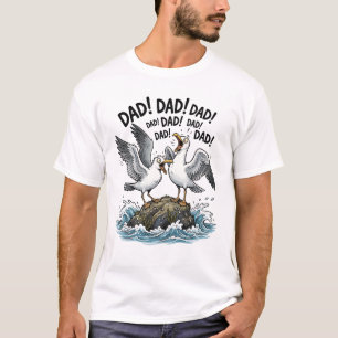 Dad Seagull Chaos Funny Father Design T-Shirt