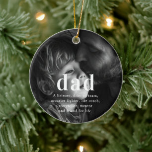 Dad   Sentimental Photo Keepsake Christmas Ceramic Tree Decoration