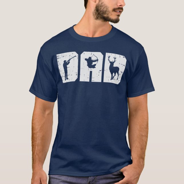 Dad Shooting Archery Deer Archer Bow Hunting Hunte T-Shirt (Front)