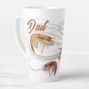 Dad Shrimp Bait Fisherman Tall Latte Mug