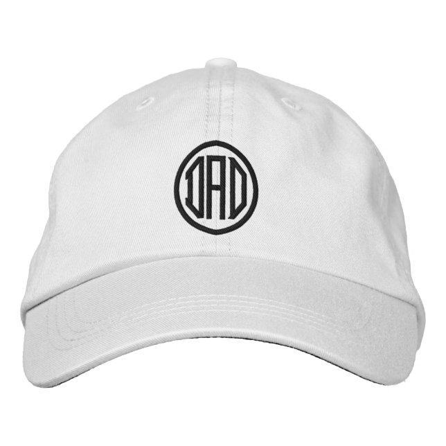 Dad Simple Modern Typography Custom Embroidered Hat (Front)