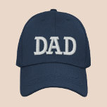 Dad Simple Modern Typography Custom Embroidered Hat<br><div class="desc">Dad Simple Modern Typography Custom Embroidered Baseball Cap features the simple modern embroidered text "Dad". Perfect as a gift for dad for Father's Day,  Christmas,  birthday and more. Created by Evco Studio www.zazzle.com/store/evcostudio</div>