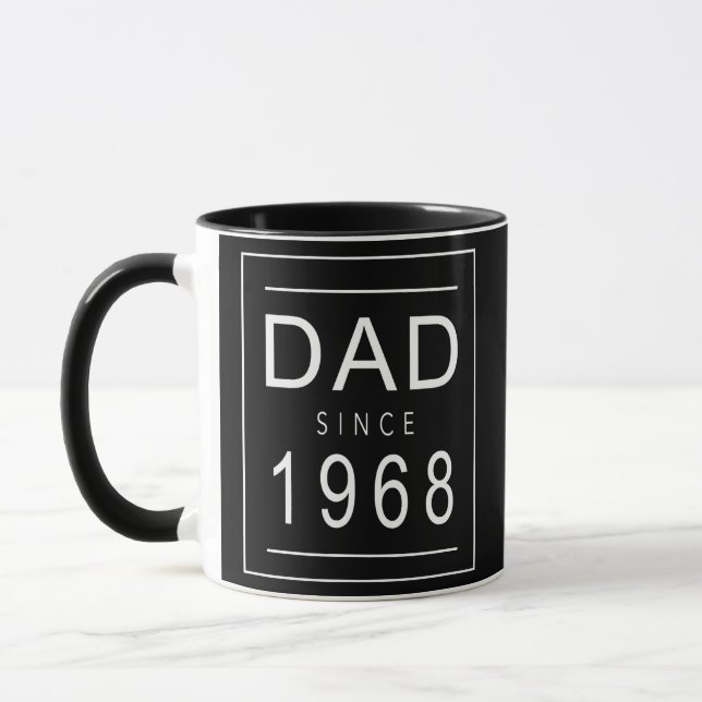 Dad Since 1968 68 Aesthetic Promoted to Daddy Mug (Left)
