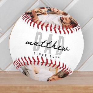 Dad Since 20XX Modern Simple Preppy Baseball