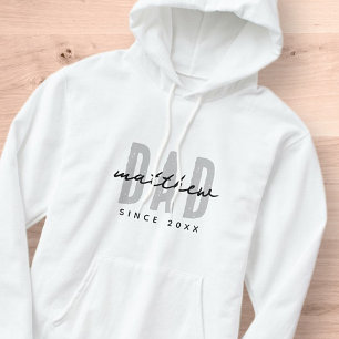 Dad Since 20XX Modern Simple Preppy Hoodie