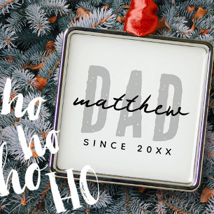 Dad Since 20XX Modern Simple Preppy Metal Tree Decoration