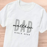 Dad Since 20XX Modern Simple Preppy T-Shirt<br><div class="desc">This simple and modern design is composed of san serif typography.</div>