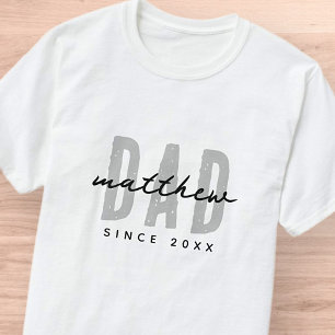 Dad Since 20XX Modern Simple Preppy T-Shirt